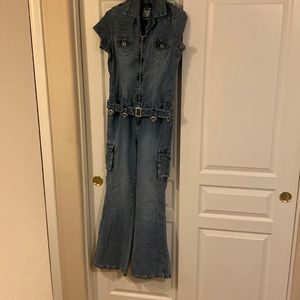 Revolt Jean Co. Denim one piece Jumper w flared legs
